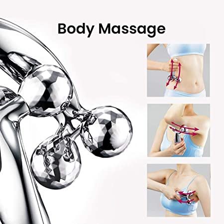 3D Massager Roller 360 Rotate Silver Thin Face Full Body Shape