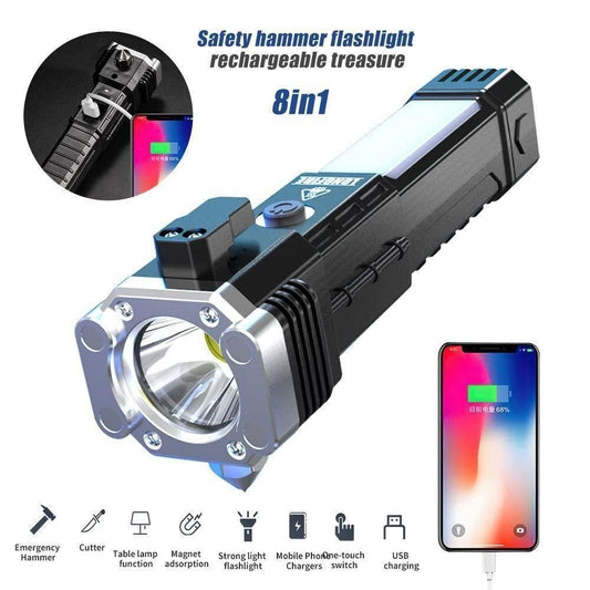 Portable Rechargeable Torch LED Flashlight cum Powerbank