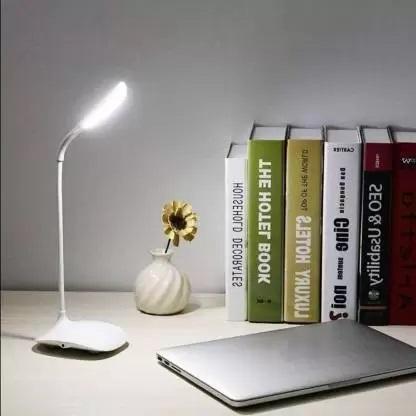 Flexible USB Led Desk Lamps/Table Lamp Study Reading Lamp USB Rechargeable Led Touch Led Lamp - White Table Lamp  (21 cm, White)