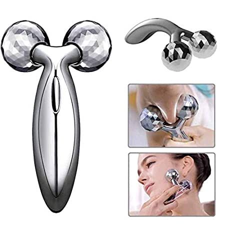 3D Massager Roller 360 Rotate Silver Thin Face Full Body Shape